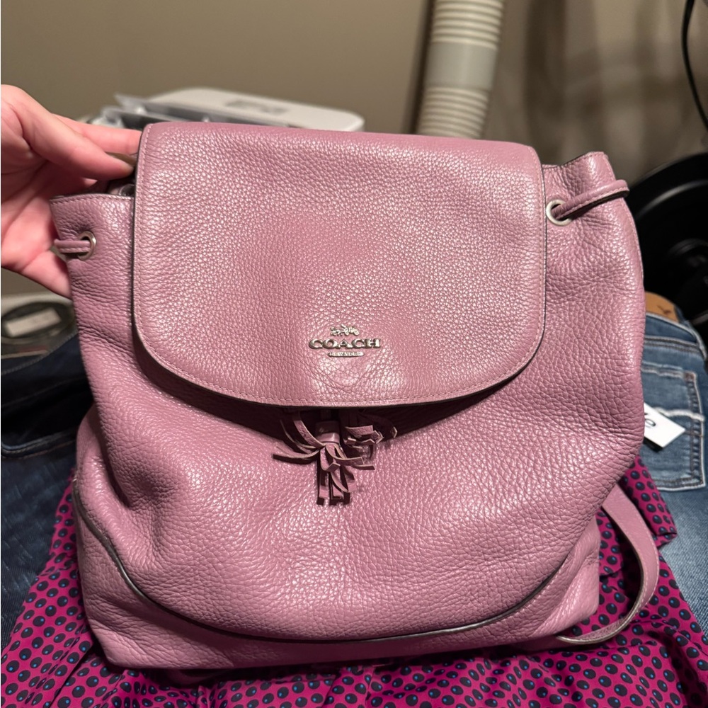 Coach Mauve Leather Backpack